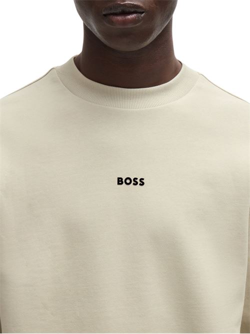 Felpa uomo beige in cotone Boss Orange | 50514541271